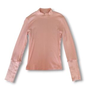 Intimately Free People Pink Ribbed Mock Neck Top, Size XS
